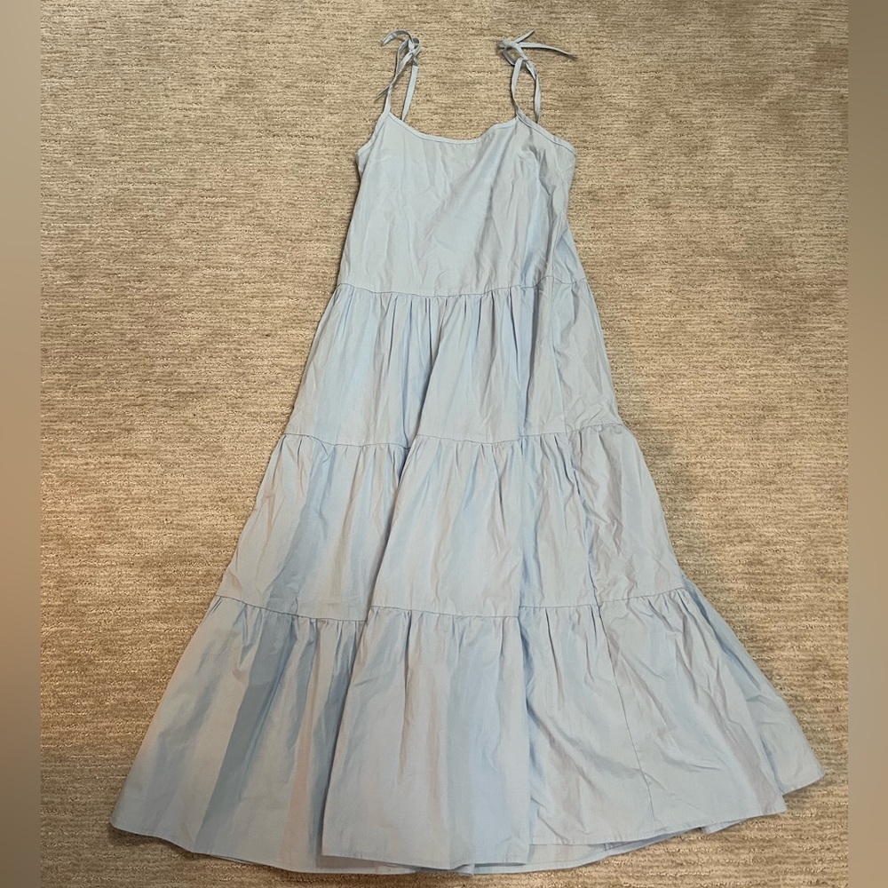 SOLID & STRIPED tiered maxi dress blue small